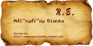 Mátyásy Bianka névjegykártya
